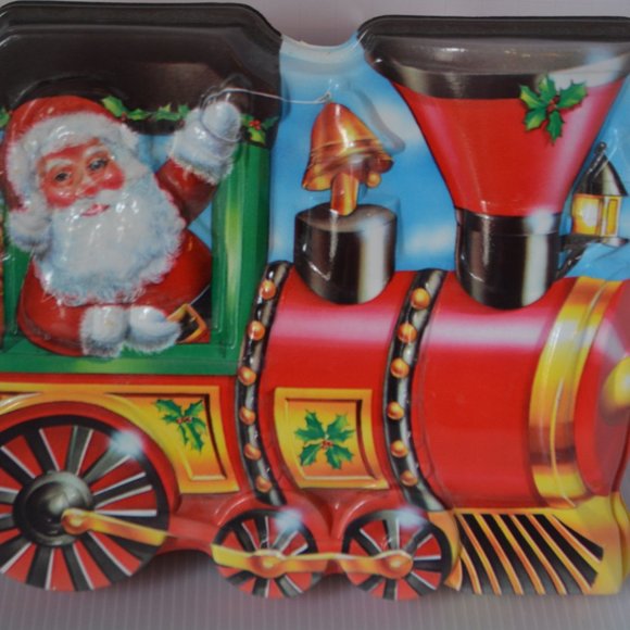 Vintage Ullman Plastic Christmas Santa Train Cookie Container Box 9” x 8” x 3.5” - Picture 8 of 8